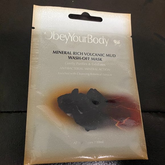 2 OBEY YOUR BODY MINERAL RICH VOLCANIC MUD WASH-OFF MASK-0.34 oz /10 ml EACH-NEW - Picture 2 of 2